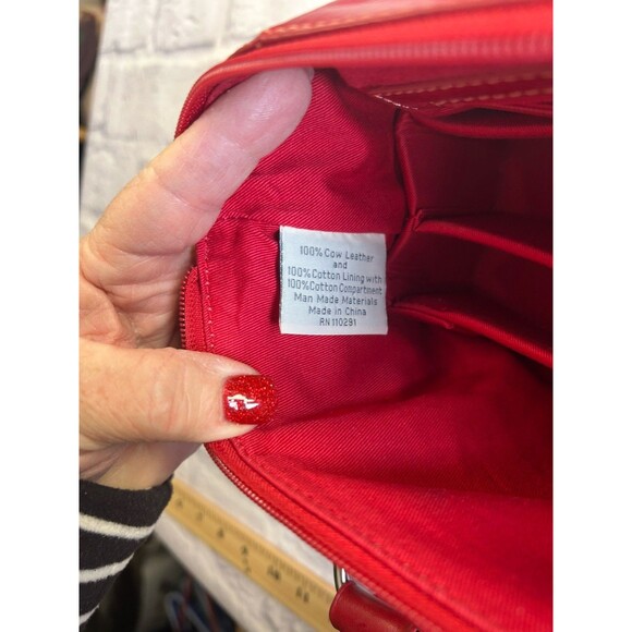 Butler Bag by Jen Grover Red Leather Shoulder Bag. EUC. Made In The USA. Rare! - Picture 7 of 14